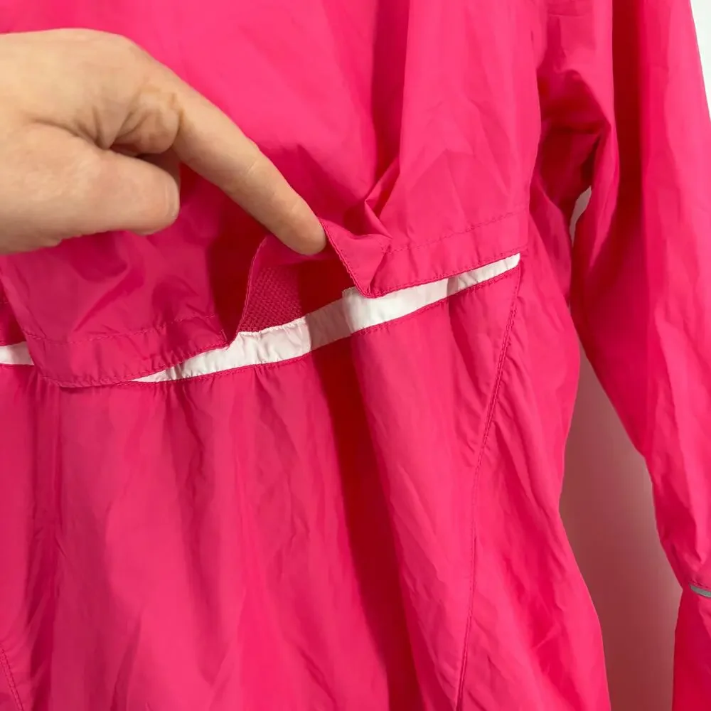 Nike Windbreaker Jacket Womens M Neon Pink Full Zip Vented Lightweight Running - Picture 7 of 9
